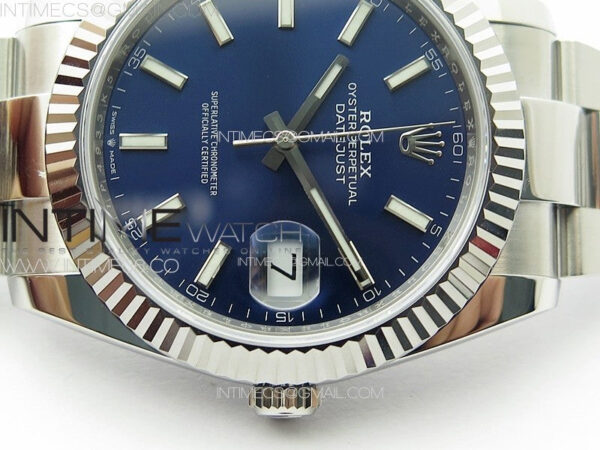 DateJust 41 126334 NTF 1:1 Best Edition 904L Steel Blue Stick Dial on Oyster Bracelet VR3235 – Bild 12
