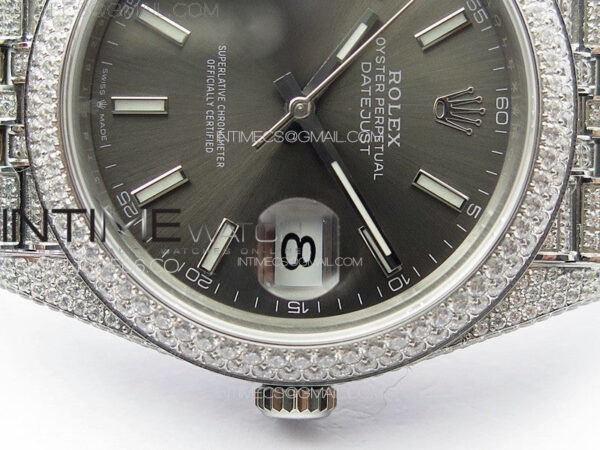 DateJust 41 126334 Full Paved Diamonds BP Best Edition Rhodium Dial Stick Markers on Jubilee Bracelet A2824 – Bild 12