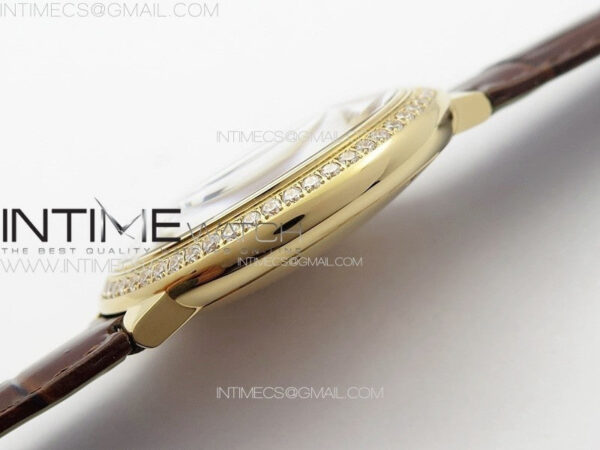 Ballon White 42mm Double Diamonds Bezel RG K3F 1:1 Best Edition White Texture Dial on Black Leather Strap A2824 – Bild 12