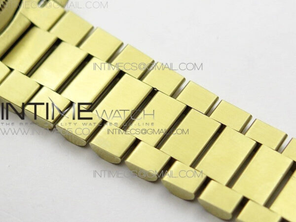 Day-Date 36 128235 YG/Crystal BP Best Edition Black Crystal Marker Dial on YG President Bracelet A2836 – Bild 13