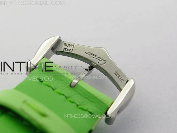 Tank Louis Ladies 25mm SS 8848F 1:1 Best Edition White Dial on Green Leather Strap Ronda Quartz – Bild 13
