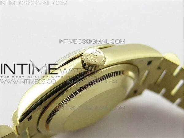 Day-Date 36 128239 YG BP Best Edition Green Crystal Markers Dial on YG President Bracelet – Bild 15