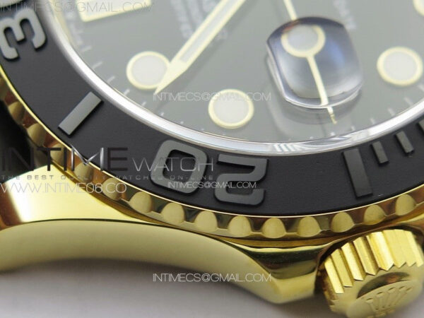 Yacht-Master 126655 YG 3EF 1:1 Best Edition 3D Black Ceramic Bezel on Black Rubber Strap VR3235 – Bild 13