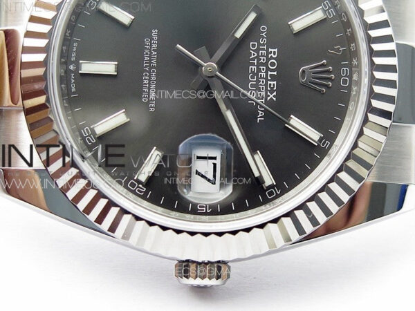 DateJust 41 126334 NTF 1:1 Best Edition 904L Steel Gray Stick Dial on Oyster Bracelet VR3235 – Bild 13