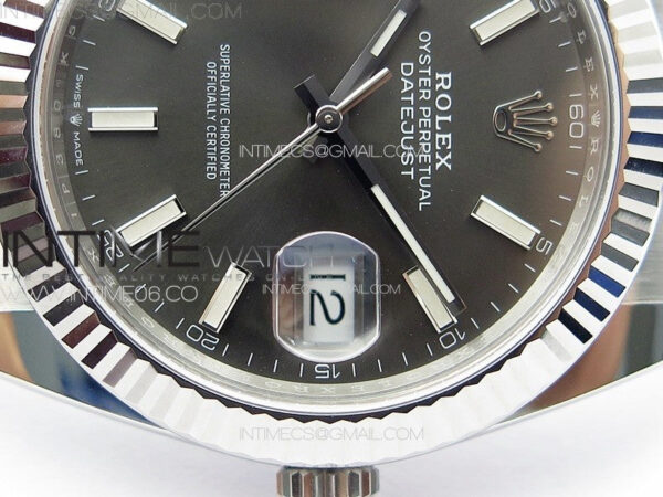 DateJust 41 126334 Clean 1:1 Best Edition 904L Steel Gray Stick Dial on Oyster Bracelet VR3235 – Bild 14
