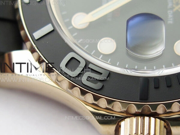 Yacht-Master 126655 3EF 1:1 Best Edition 3D Black Ceramic Bezel on Black Rubber Strap VR3235 – Bild 14