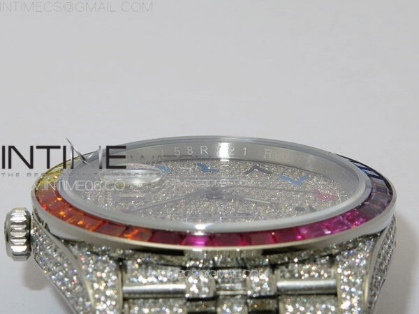 DateJust 41 126300 Full Paved Diamonds Rainbow 904 GSF Best Edition Diamonds Dial Arabic Markers on Jubilee Bracelet VR3235 – Bild 15