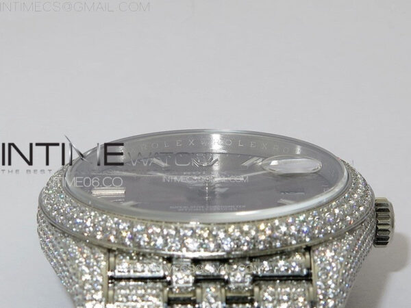 DateJust 41 126334 Full Paved Diamonds BP Best Edition Rhodium Dial Stick Markers on Jubilee Bracelet A2824 – Bild 14