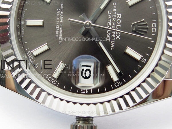 DateJust 41 126334 ZF 1:1 Best Edition 904L Steel Gray Dial Stick Marker on Jubilee Bracelet A2824 (Free Key Ring) – Bild 14