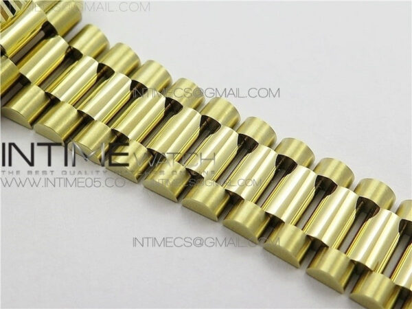 Day-Date 36 128239 YG BP Best Edition Green Crystal Markers Dial on YG President Bracelet – Bild 14