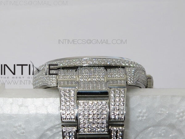 DateJust 41 126334 904 Full Paved Diamonds BP Best Edition Black Dial Sticks Markers on Oyster Bracelet A2824 – Bild 14