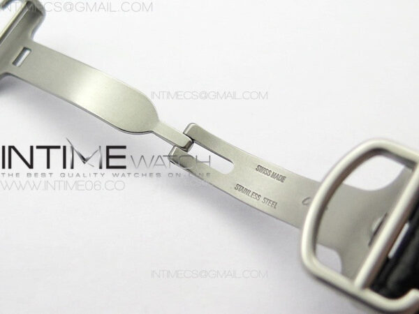 Ballon Bleu 42mm Diamonds Bezel SS K3F 1:1 Best Edition White Texture Dial on Black Leather Strap A2824 – Bild 14