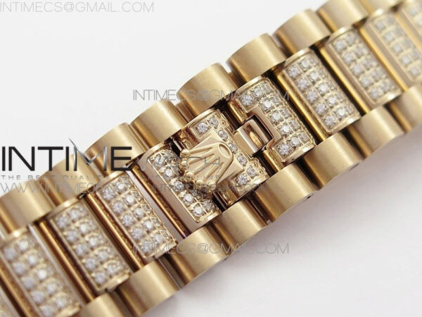 Day-Date 36 128235 RG/Crystal BP Best Edition Gray Crystal Marker Dial on RG President Bracelet A2836 – Bild 14
