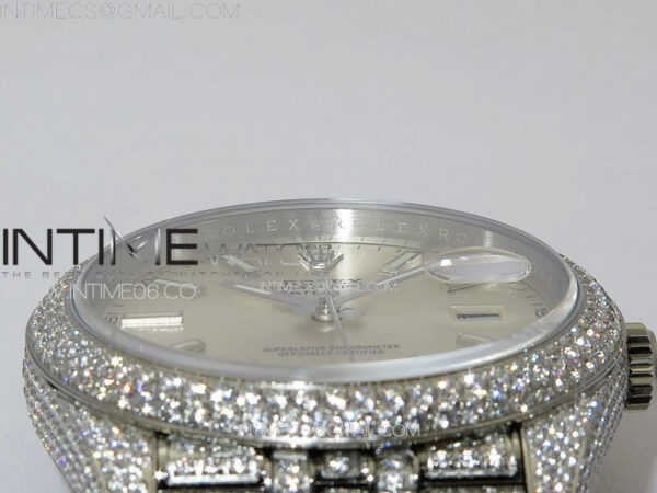 DateJust 41 126334 Full Paved Diamonds BP Best Edition Silevr Dial Sticks Markers on Jubilee Bracelet A2824 – Bild 14