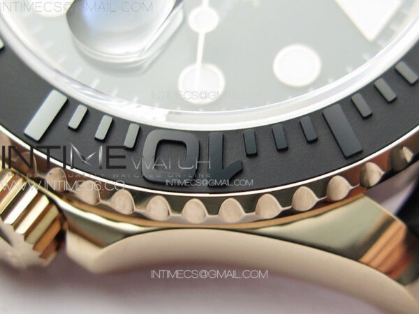 Yacht-Master 126655 3EF 1:1 Best Edition 3D Black Ceramic Bezel on Black Rubber Strap VR3235 – Bild 15