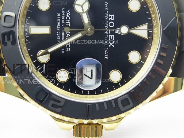 Yacht-Master 126655 YG 3EF 1:1 Best Edition 3D Black Ceramic Bezel on Black Rubber Strap VR3235 – Bild 15