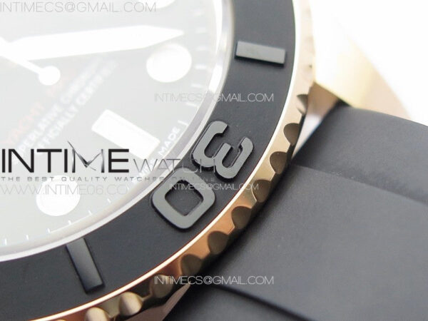 Yacht-Master 116655 40mm 904L RG VSF 1:1 Best Edition Black Dial on Oysterflex Rubber Strap VS3135 – Bild 15