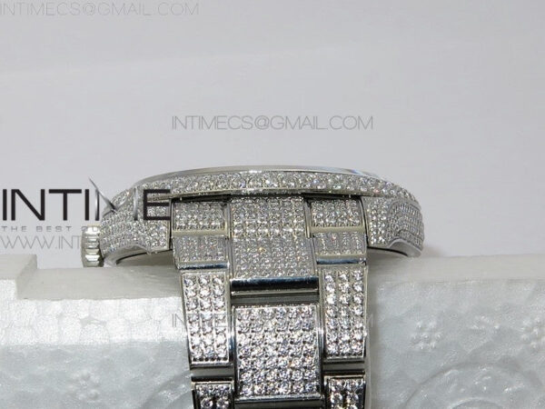 DateJust 41 126334 904 Full Paved Diamonds BP Best Edition Black Dial Sticks Markers on Oyster Bracelet A2824 – Bild 15