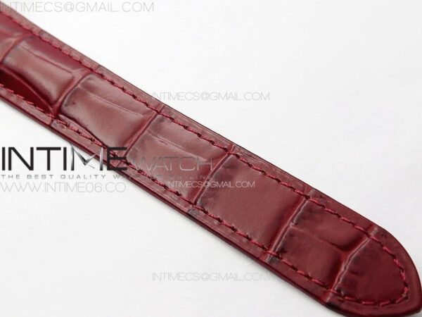 Ballon Bleu 36mm Diamonds Bezel RG K3F 1:1 Best Edition White Textured Dial On Red Leather Strap A076 – Bild 17