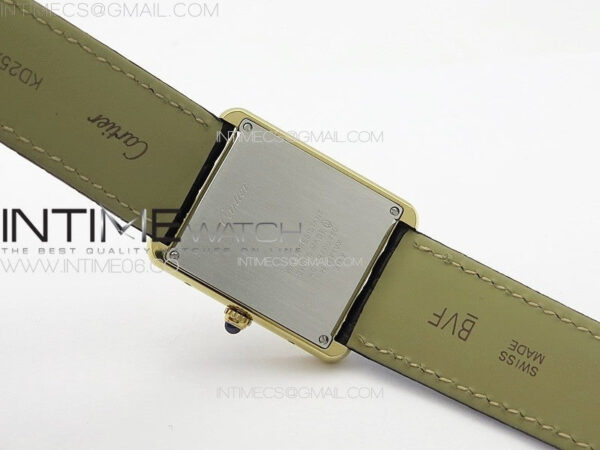 Tank Solo Ladies 28mm YG K11F 1:1 Best Edition White Dial on Black Coroc Leather Strap Ronda Quartz – Bild 16
