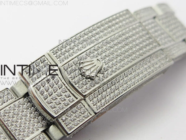 DateJust 41 126334 904 Full Paved Diamonds BP Best Edition Blue Dial Sticks Markers on Oyster Bracelet A2824 – Bild 16