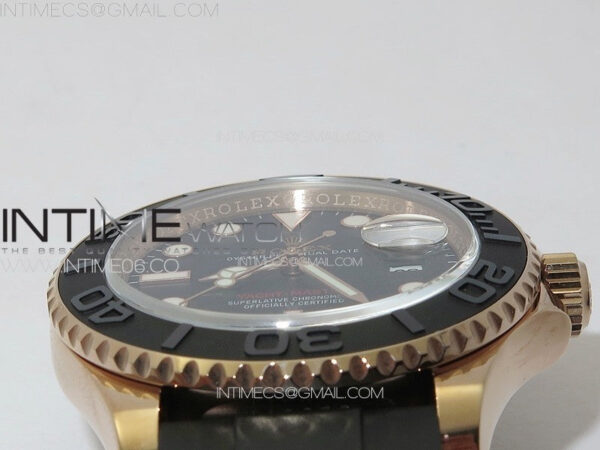 Yacht-Master 126655 3EF 1:1 Best Edition 3D Black Ceramic Bezel on Black Rubber Strap VR3235 – Bild 16