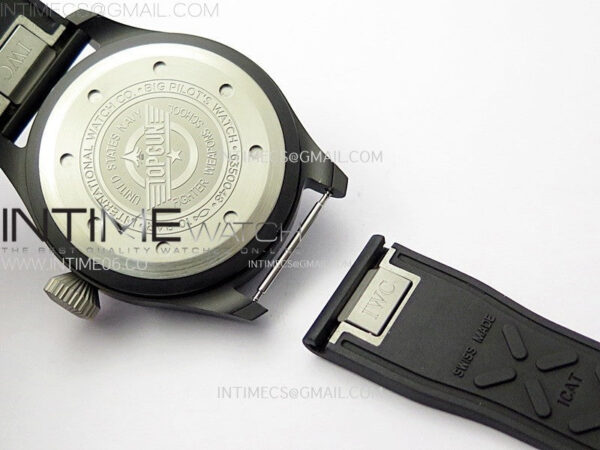 Big Pilot IW329801 Real Ceramic M+F 1:1 Best Edition Black Dial on Black Rubber Strap SEIKO 8N-24 – Bild 17