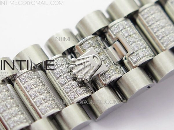 Day-Date 36 128239 SS/Crystal BP Best Edition Gray Crystal Markers Dial on SS President Bracelet A2836 – Bild 16