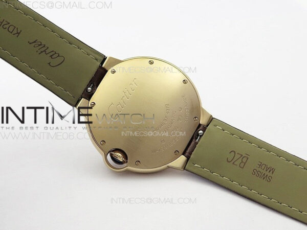 Ballon Bleu 36mm RG K3F 1:1 Best Edition White Textured Dia Markers Dial On Black Leather Strap A076 – Bild 18