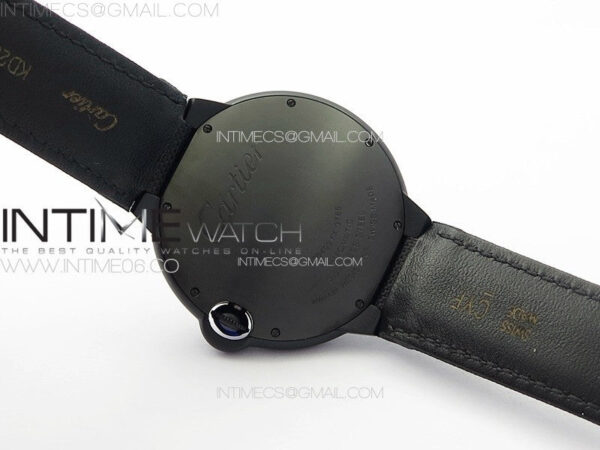Ballon Bleu 42mm DLC K3F 1:1 Best Edition Black Texture Dial on Black Leather Strap A2824 – Bild 18