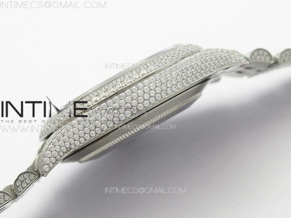 DateJust 41 126334 Full Paved Diamonds BP Best Edition White Dial Sticks Markers on Jubilee Bracelet A2824 – Bild 18