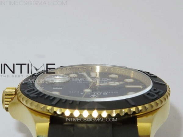 Yacht-Master 126655 YG 3EF 1:1 Best Edition 3D Black Ceramic Bezel on Black Rubber Strap VR3235 – Bild 19