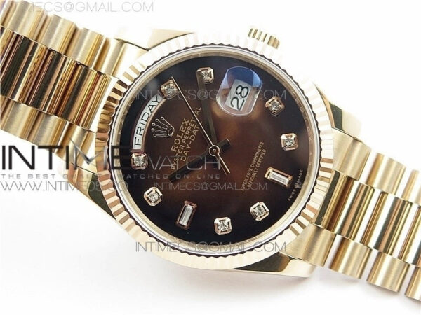 Day-Date 36 128239 RG BP Best Edition Brown Crystal Markers Dial on RG President Bracelet – Bild 19