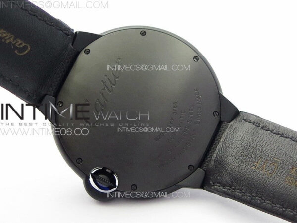 Ballon Bleu 42mm DLC K3F 1:1 Best Edition Black Texture Dial on Black Leather Strap A2824 – Bild 19