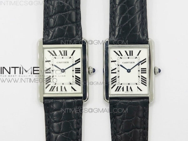 Tank Solo Ladies 28mm SS AF 1:1 Best Edition White Dial on Black Leather Strap Ronda Quartz – Bild 19