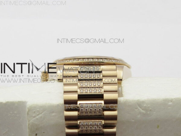Day-Date 36 128235 RG/Crystal BP Best Edition RG Crystal Marker Dial on RG President Bracelet A2836 – Bild 19