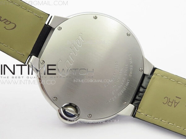 Ballon Bleu 42mm Diamonds Bezel SS K3F 1:1 Best Edition White Texture Dial on Black Leather Strap A2824 – Bild 19