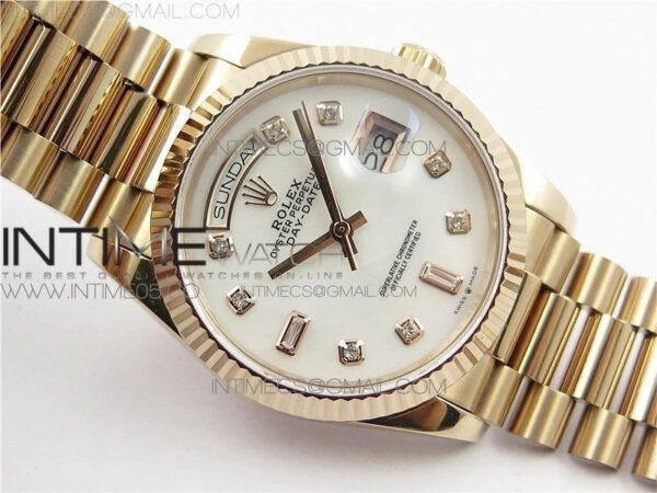 Day-Date 36 128239 RG BP Best Edition White MOP Crystal Markers Dial on RG President Bracelet – Bild 19