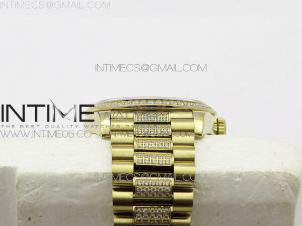 Day-Date 36 128235 YG/Crystal BP Best Edition Black Crystal Marker Dial on YG President Bracelet A2836 – Bild 20