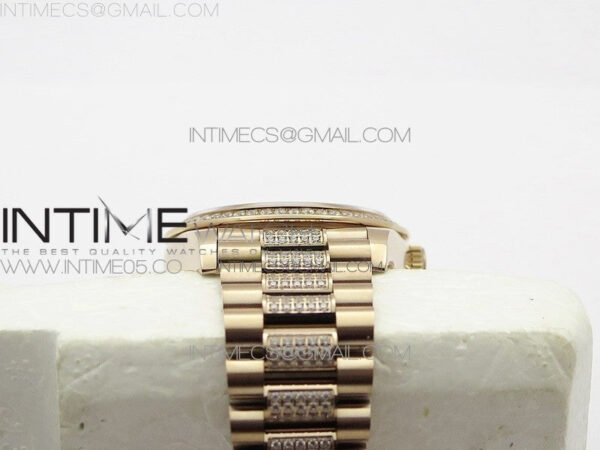 Day-Date 36 128235 RG/Crystal BP Best Edition RG Crystal Marker Dial on RG President Bracelet A2836 – Bild 20