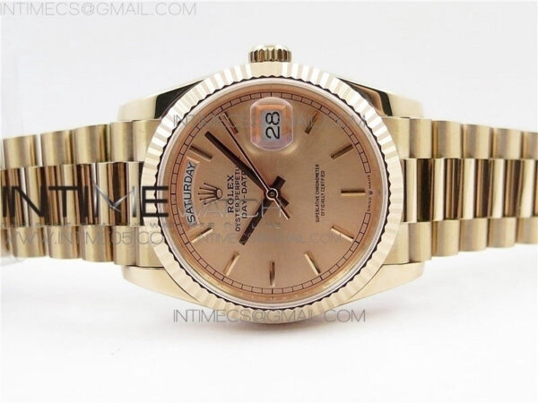 Day-Date 36 128239 RG BP Best Edition Pink Gold Sticks Markers Dial on RG President Bracelet – Bild 20