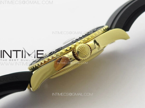 Yacht-Master 126655 YG 3EF 1:1 Best Edition 3D Black Ceramic Bezel on Black Rubber Strap VR3235 – Bild 20