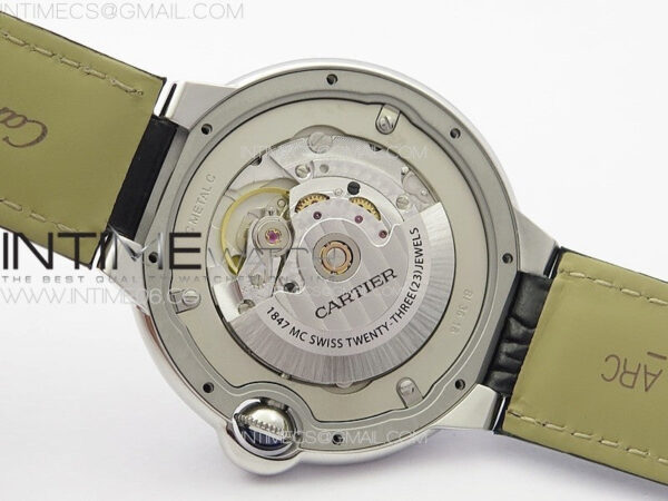 Ballon Bleu 42mm Diamonds Bezel SS K3F 1:1 Best Edition White Texture Dial on Black Leather Strap A2824 – Bild 21