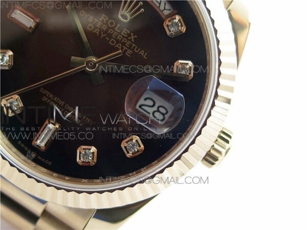 Day-Date 36 128239 RG BP Best Edition Brown Crystal Markers Dial on RG President Bracelet – Bild 21