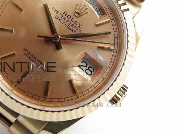 Day-Date 36 128239 RG BP Best Edition Pink Gold Sticks Markers Dial on RG President Bracelet – Bild 21