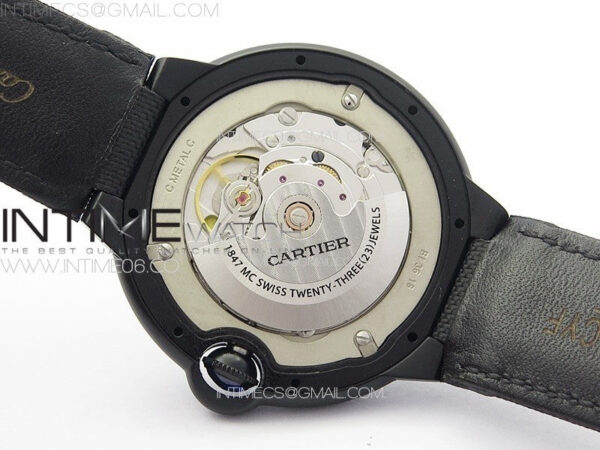 Ballon Bleu 42mm DLC K3F 1:1 Best Edition Black Texture Dial on Black Leather Strap A2824 – Bild 21