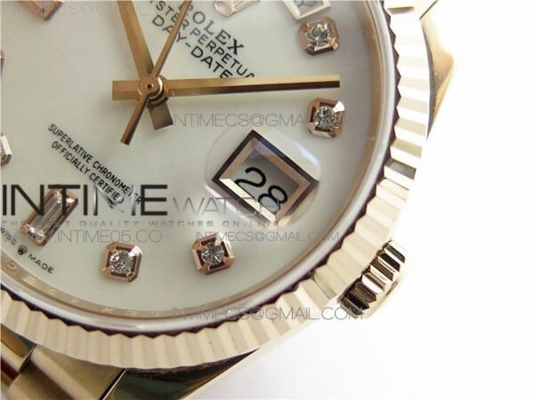 Day-Date 36 128239 RG BP Best Edition White MOP Crystal Markers Dial on RG President Bracelet – Bild 21