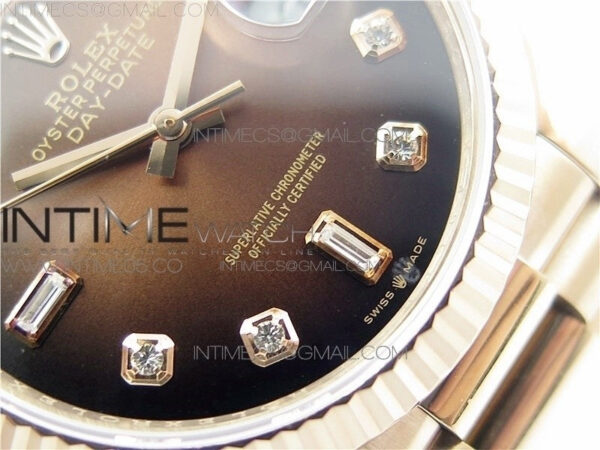 Day-Date 36 128239 RG BP Best Edition Brown Crystal Markers Dial on RG President Bracelet – Bild 23