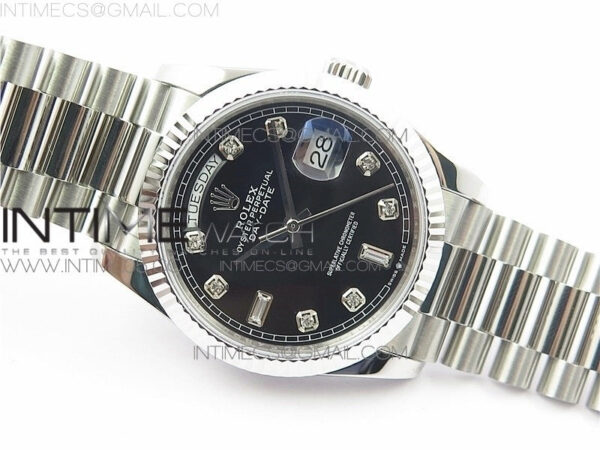 Day-Date 36 128239 SS BP Best Edition Black Crystal Markers Dial on SS President Bracelet – Bild 22