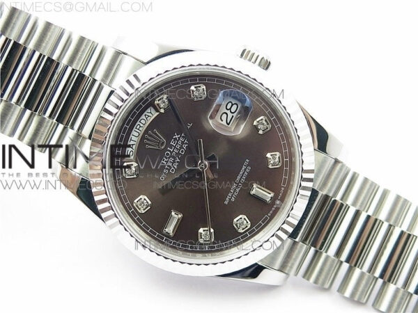 Day-Date 36 128239 SS BP Best Edition Brown Crystal Markers Dial on SS President Bracelet – Bild 22